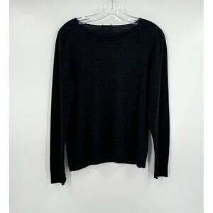 Lafayette 148 Womens Gray Knit 100% Wool Long Sleeve Pullover Sweater Sz L